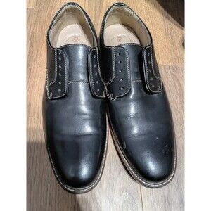 Dexter Men's Comfort Memory Foam Black Faux Leather Oxford Shoes Size 10.5